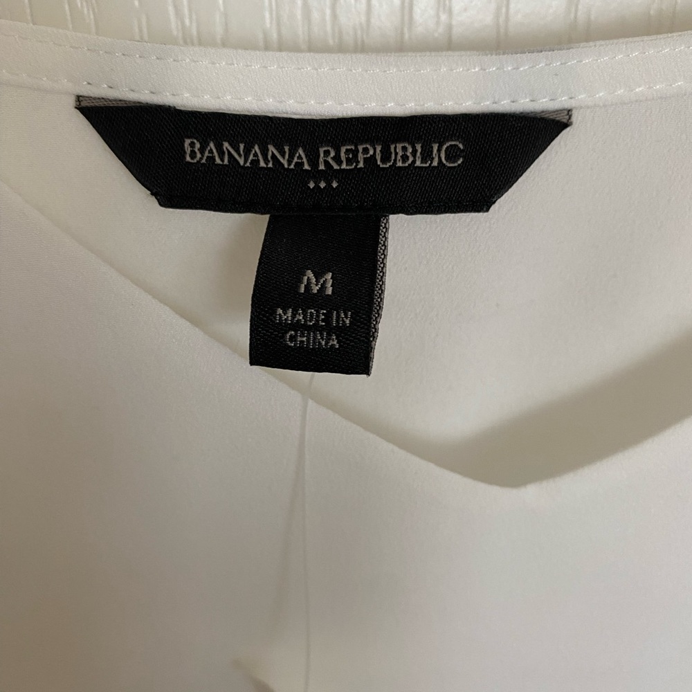 NWT Banana Republic dress tank, Sz M, white. - Picture 2 of 3